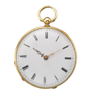 Fine and rare 18 carat gold and enamel Swiss watch Circa 1820