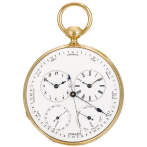 French two-time zone watch with centre seconds Circa 1870
