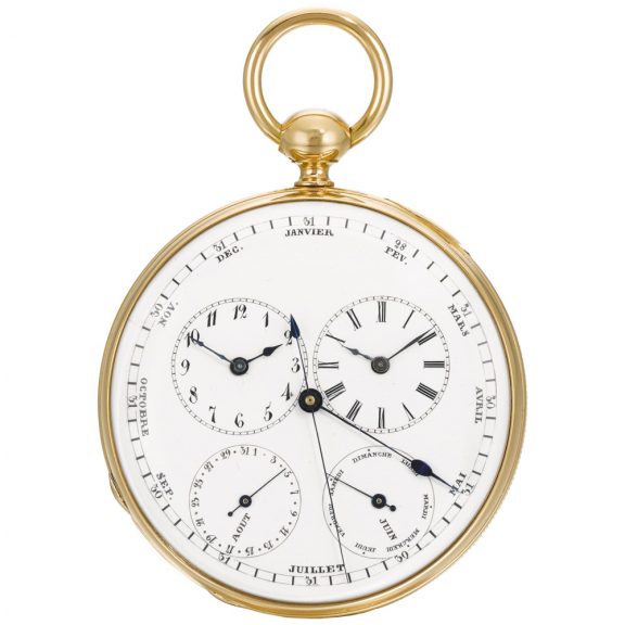 French two-time zone watch with centre seconds Circa 1870