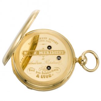French two-time zone watch with centre seconds Circa 1870