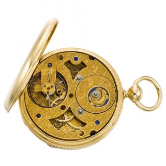 French two-time zone watch with centre seconds Circa 1870