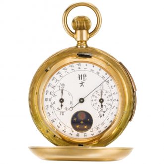 Swiss double dial minute repeating lever watch Circa 1900