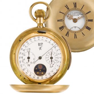 Swiss double dial minute repeating lever watch Circa 1900