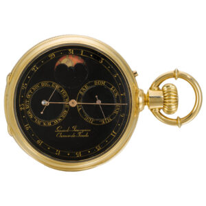 Swiss double-dialled watch with calendar and moon phases Circa 1890