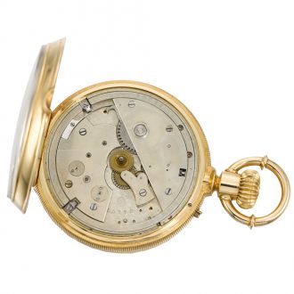 Swiss double-dialled watch with calendar and moon phases Circa 1890