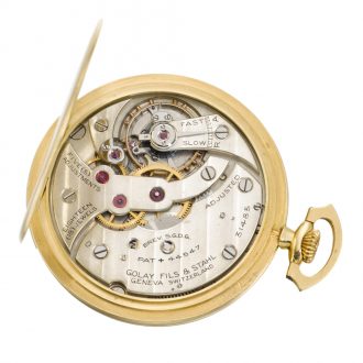 Rare Swiss gold keyless lever World Time pocket watch Circa 1940