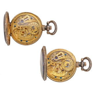 Swiss pair of complementary silver gilt watches Circa 1860
