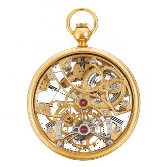 Very rare Swiss gold skeletonized tourbillon watch circa 1983