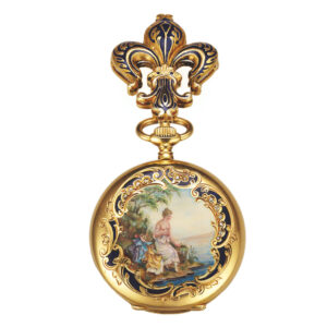 Very fine enamelled hunting cased Swiss pocket watch Circa 1910