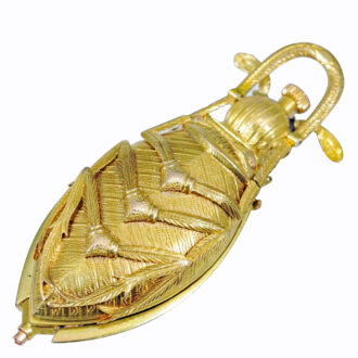 Swiss gold, enamel and diamond set scarab form watch Circa 1870 Swiss gold, enamel and diamond set scarab form watch Circa 1870