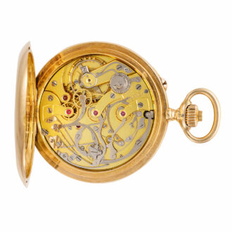 Swiss yellow gold chronograph pocket watch Circa 1913