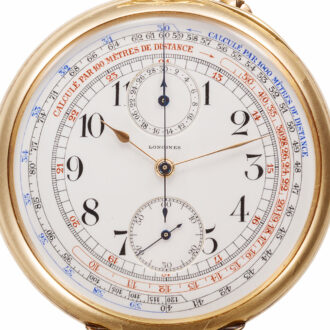 Swiss yellow gold chronograph pocket watch Circa 1913