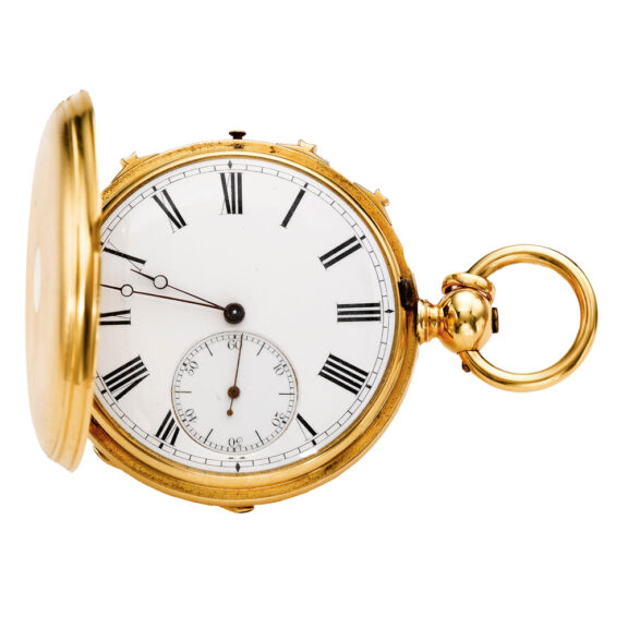 Fine gold grande and petite sonnerie clockwatch Circa 1870