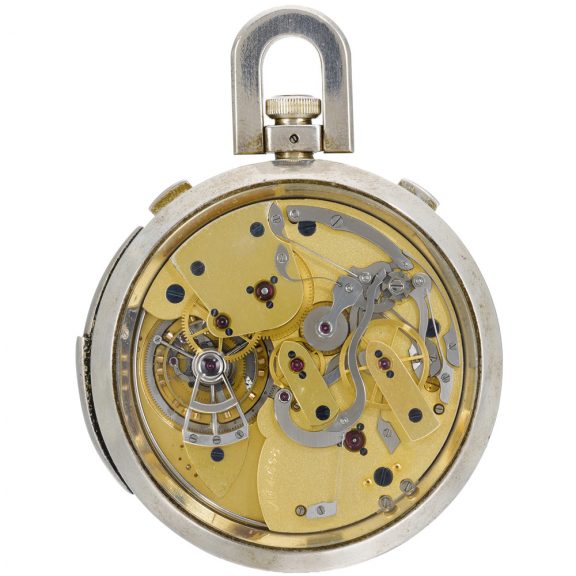 French skeletonized tourbillon chronograph watch Circa 1962 French skeletonized tourbillon chronograph watch Circa 1962