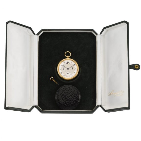Swiss gold perpetual calendar watch with moon phases Circa 1986 Swiss gold perpetual calendar watch with moon phases Circa 1986