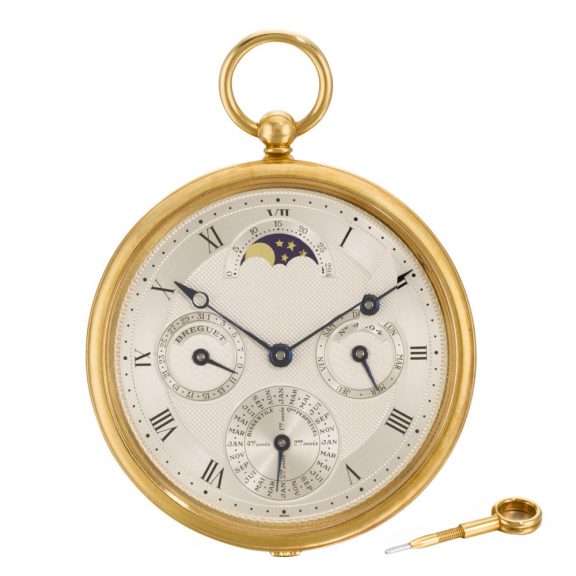 Swiss gold perpetual calendar watch with moon phases Circa 1986