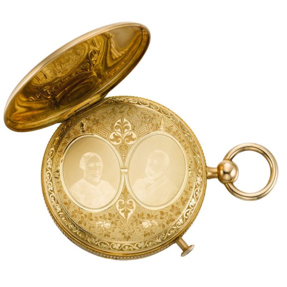 French lever perpetual à toc watch with wind indication Circa 1820 French lever perpetual à toc watch with wind indication Circa 1820