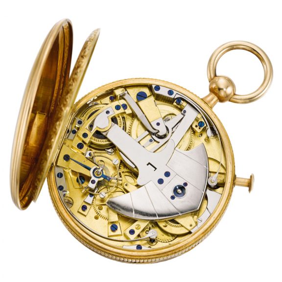 French lever perpetual à toc watch with wind indication Circa 1820 French lever perpetual à toc watch with wind indication Circa 1820