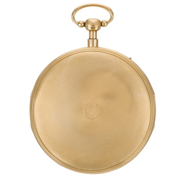 French gold quarter repeating calendar cylinder watch Circa 1820 French gold quarter repeating calendar cylinder watch Circa 1820
