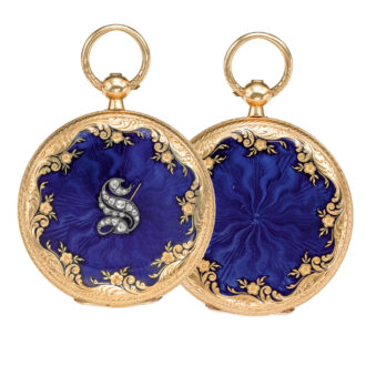Swiss gold and enamel watch with diamond set Circa 1852