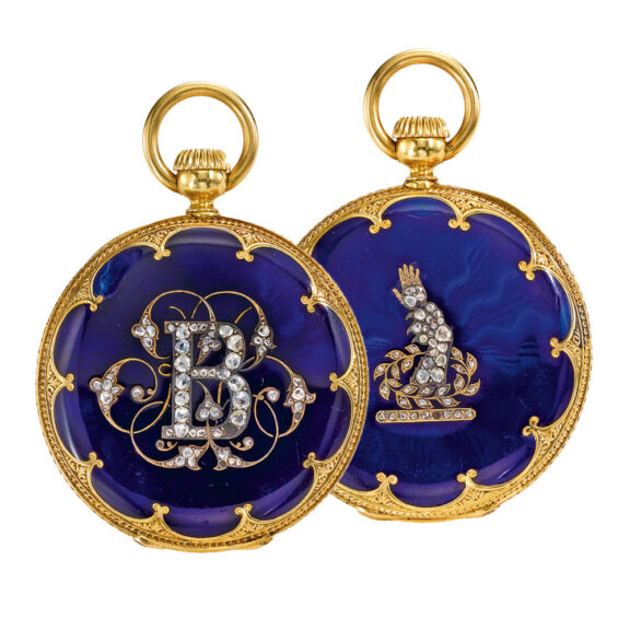 Swiss 18k gold and enamel hunting cased watch Circa 1860