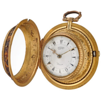 English verge in Gilt-Metal and tortoiseshell triple cases Circa 1865