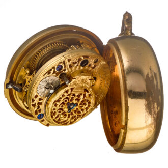 English verge in Gilt-Metal and tortoiseshell triple cases Circa 1865