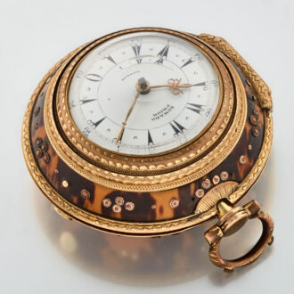 English verge in Gilt-Metal and tortoiseshell triple cases Circa 1865