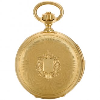 Rare Swiss gold minute repeating automaton watch Circa 1890 Rare Swiss gold minute repeating automaton watch Circa 1890