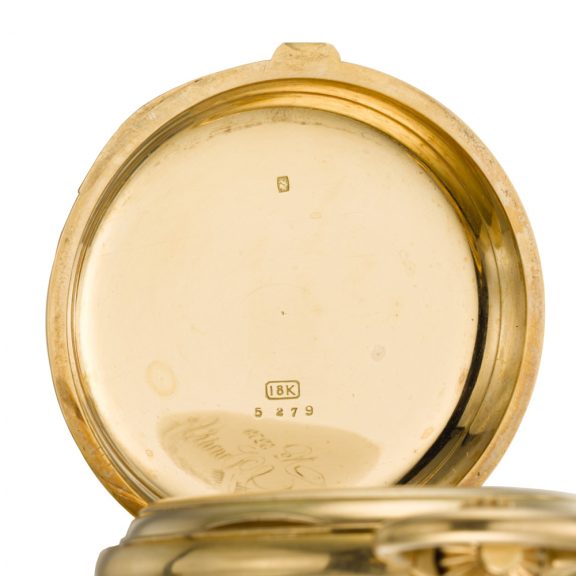 Rare Swiss gold minute repeating automaton watch Circa 1890 Rare Swiss gold minute repeating automaton watch Circa 1890