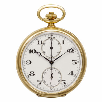 Swiss gold Longines watch with two complications Circa 1930