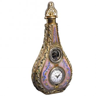 Swiss scent flacon with watch and musical movement Circa 1790