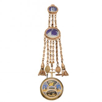 Swiss watch with processional automaton and chatelaine Circa 1800