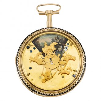 Swiss watch with processional automaton and chatelaine Circa 1800