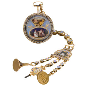 Swiss watch with processional automaton and chatelaine Circa 1810