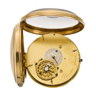 Swiss verge watch with simple processional automaton Circa 1800