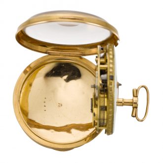 Swiss verge watch with simple processional automaton Circa 1800
