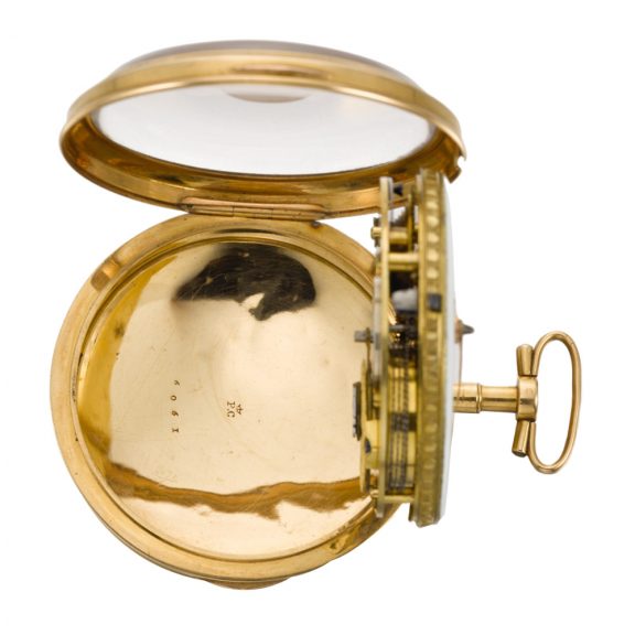 Swiss verge watch with simple processional automaton Circa 1800 Swiss verge watch with simple processional automaton Circa 1800