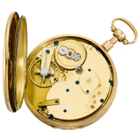 Swiss gold quarter repeating automaton watch Circa 1815 Swiss gold quarter repeating automaton watch Circa 1815