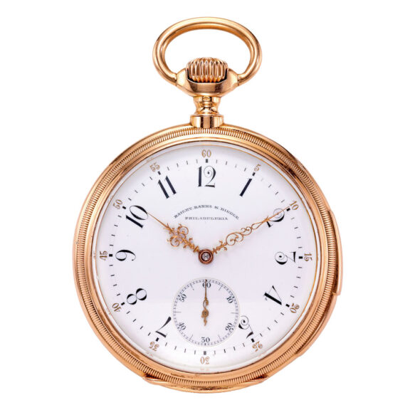 Swiss gold open faced minute repeating watch Circa 1883