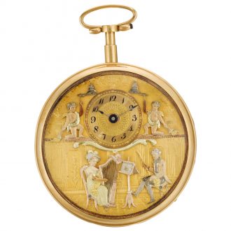 Swiss quarter repeating musical double automata watch Circa 1815