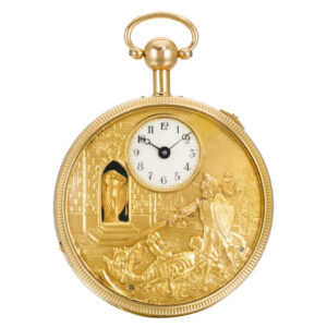 Swiss quarter repeating musical automaton watch Circa 1840