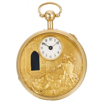 Swiss quarter repeating musical automaton watch Circa 1840