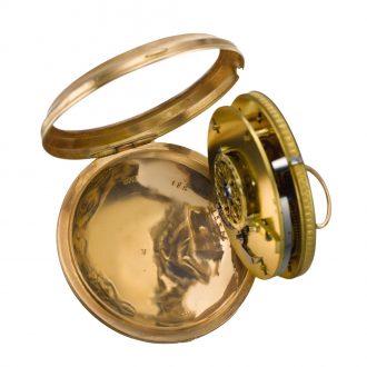 French pocket watch with simple automaton and date Circa 1800