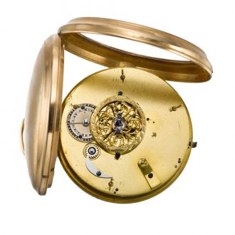 French pocket watch with simple automaton and date Circa 1800