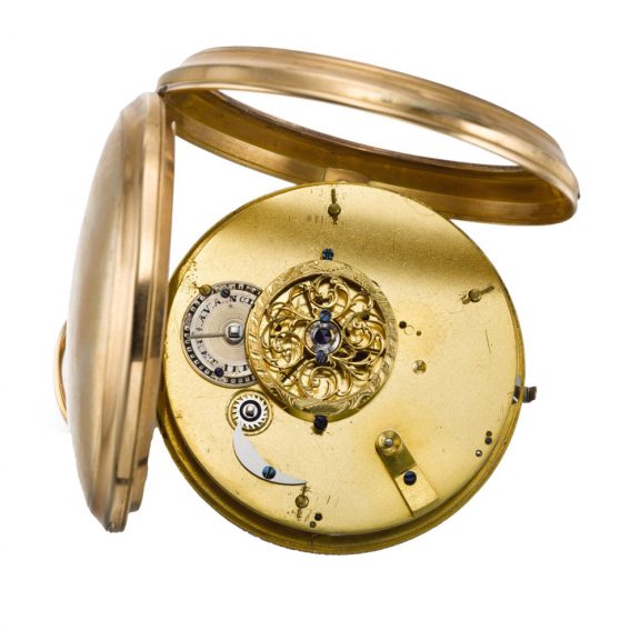French pocket watch with simple automaton and date Circa 1800 French pocket watch with simple automaton and date Circa 1800