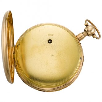 Swiss quarter repeating automaton watch with jacquemarts Circa 1825