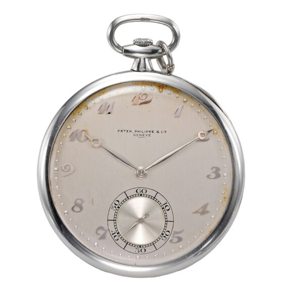 Swiss platinum keyless open faced lever watch Circa 1925