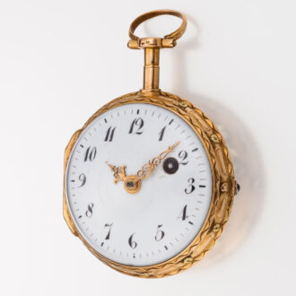 A French multi-color 18 carat gold pocket watch Circa 1775