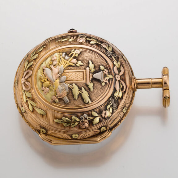 A French multi-color 18 carat gold pocket watch Circa 1775 A French multi-color 18 carat gold pocket watch Circa 1775